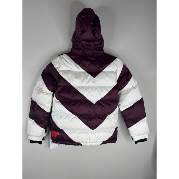 Perfect Moment Super Mojo Striped Puffer Down Jacket Burgundy Youth Size 10 NWT - Picture 10 of 10